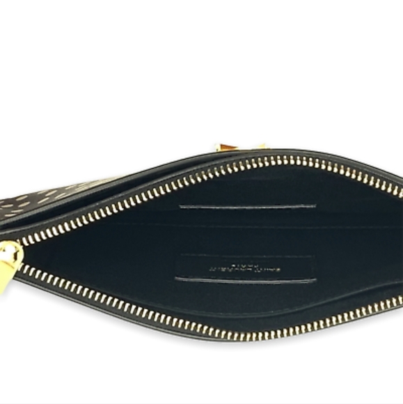 Brand New! Rare! Saint Laurent YSL Monogram Polka-Dot Zip Bill Pouch Bag Clutch - Picture 5 of 12